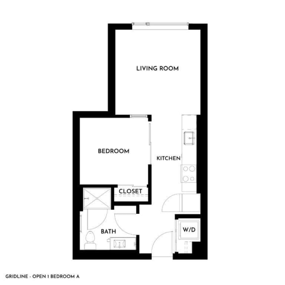 Gridline Apartments in Seattle, Washington Open 1 A Floor Plan