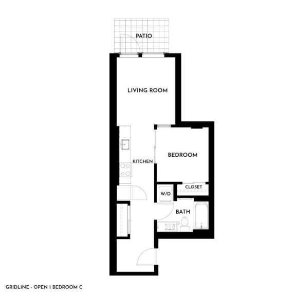 Gridline Apartments in Seattle, Washington Open 1 C Floor Plan