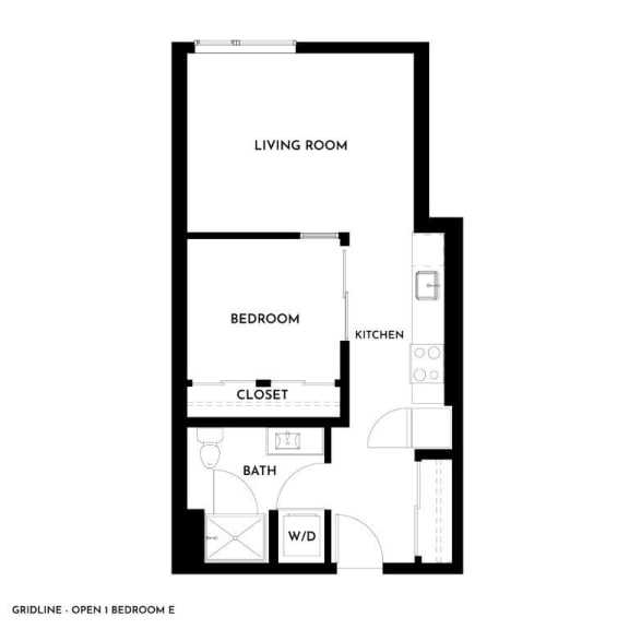 Gridline Apartments in Seattle, Washington Open 1 E Floor Plan