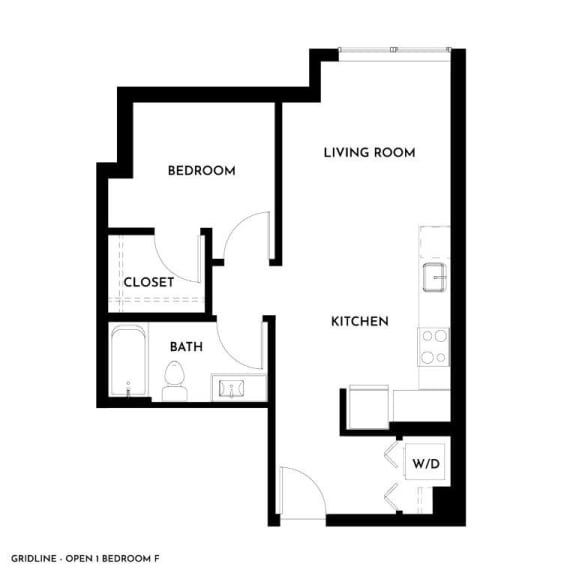 Gridline Apartments in Seattle, Washington Open 1 F Floor Plan