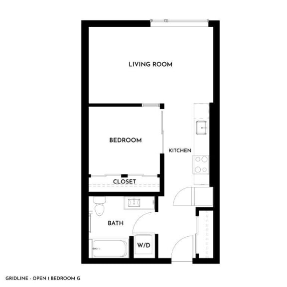 Gridline Apartments in Seattle, Washington Open 1 G Floor Plan