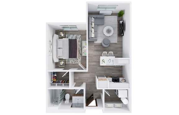 Harbor Sky Apartments in Portland, Oregon 1x1 G Floor Plan