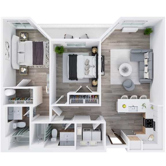 Harbor Sky Apartments in Portland, Oregon 2x2 I Floor Plan