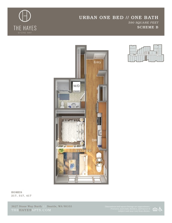 The Hayes on Stone Way Apartments Open E at The Hayes on Stone Way, Seattle, WA, 98103