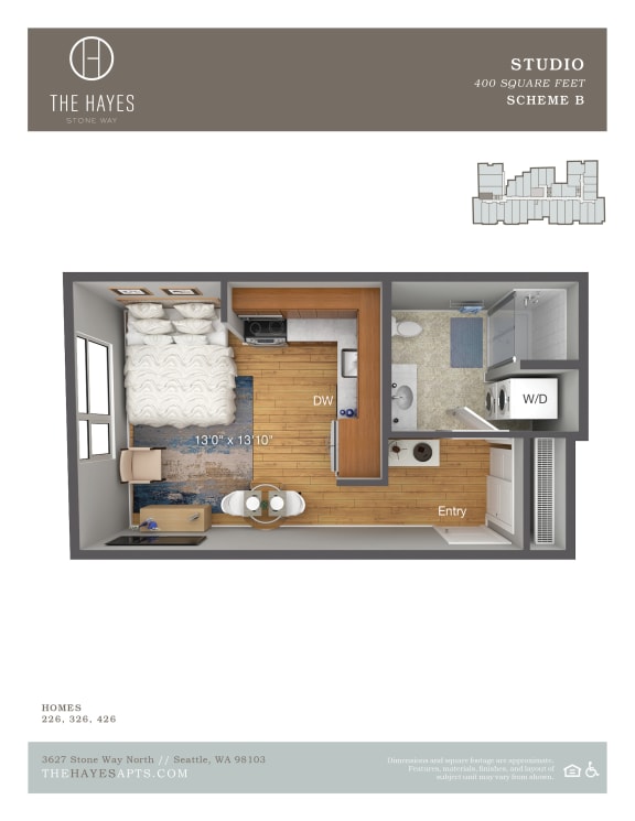 The Hayes on Stone Way Apartments Studio A at The Hayes on Stone Way, Seattle, WA