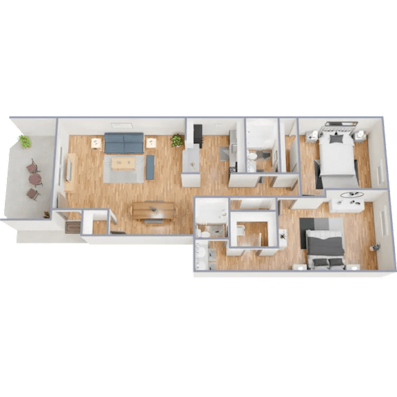 Icon on Spanish Trail Apartments in Tucson, Arizona 2x2 Floor Plan