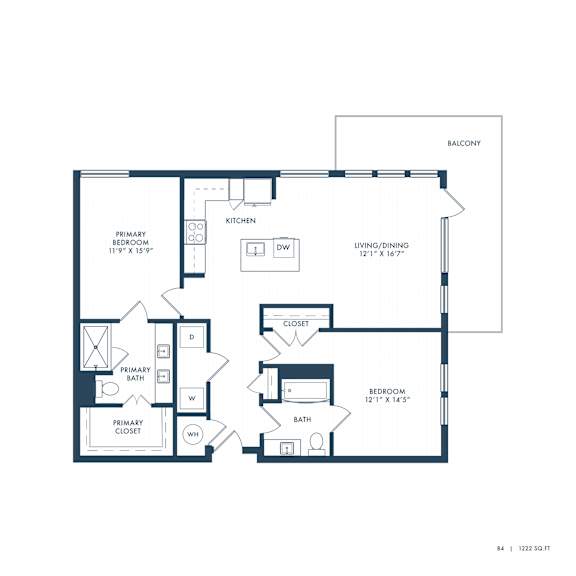 Jovie Lakeway Apartments in Lakeway, Texas Two Bedroom Floor Plan