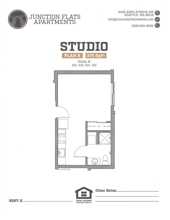 Junction Flats and Landing Studio B Flats Floor Plan
