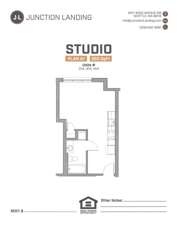 Junction Flats and Landing Studio B Landing Floor Plan