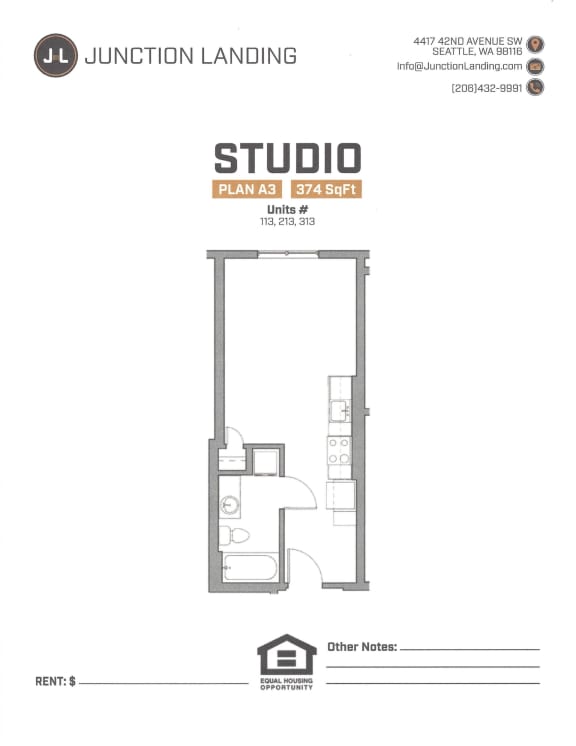 Junction Flats and Landing Studio C Landing Floor Plan