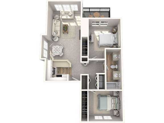 Keeler's Corner Apartments in Lynnwood, Washington Pine D Floor Plan