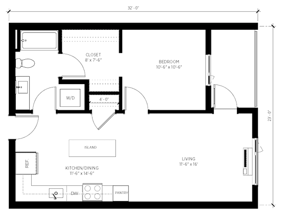 One bed C Floorplan at Kinline, Oregon, 97003