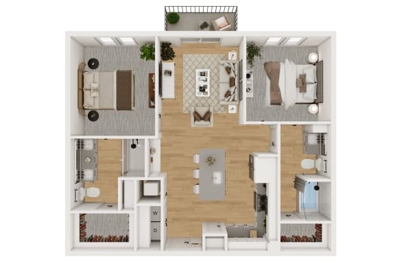 B2 Floor Plan at Lenox Burnet, Austin, 78757