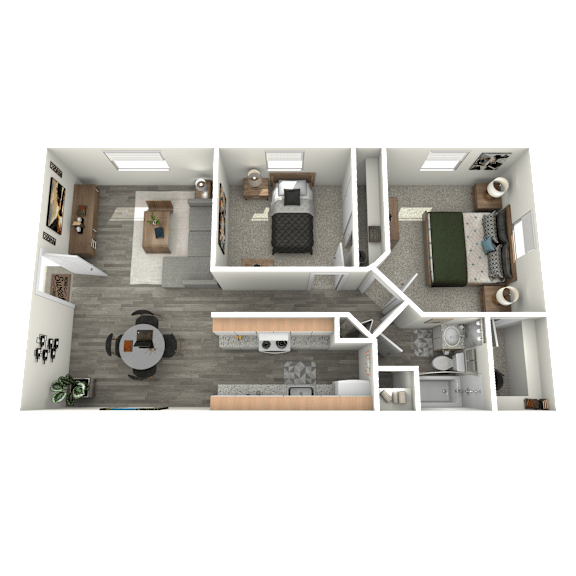 Icon on Headley Apartments in Tucson, Arizona 2 Bedroom Floor Plan