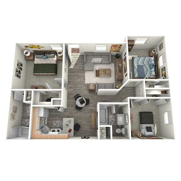 Icon on Headley Apartments in Tucson, Arizona 3 Bedroom Floor Plan