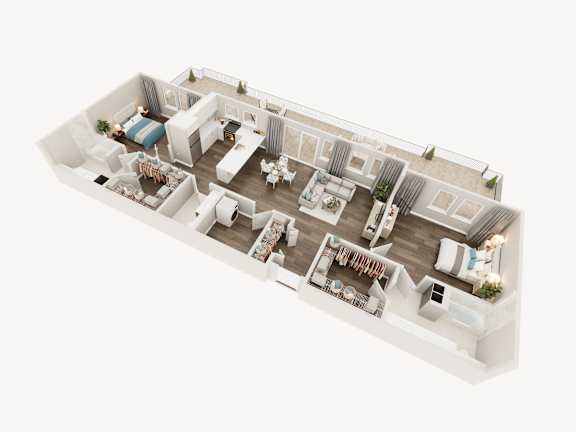 Floor Plan  Lux Apartments 3d Floor Plan 2-3A