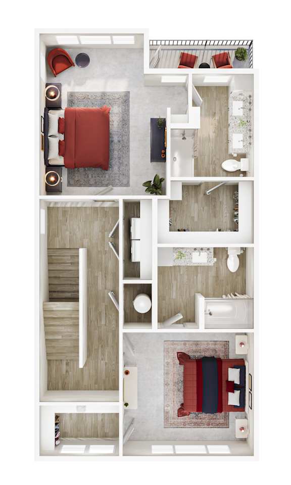 A floor plan of a house with a living room, kitchen, dining room, and bathroom.