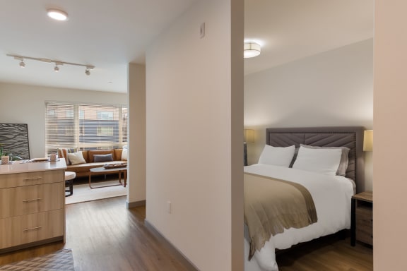 VODA Apartments Model 402 Bedroom and hallway
