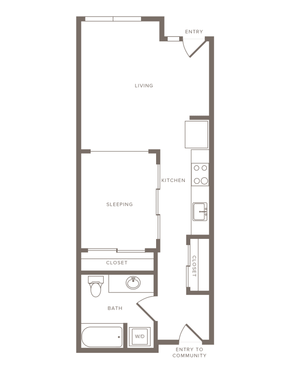1 bedroom 1 bathroom B at Wilcox, Seattle, Washington, 98107
