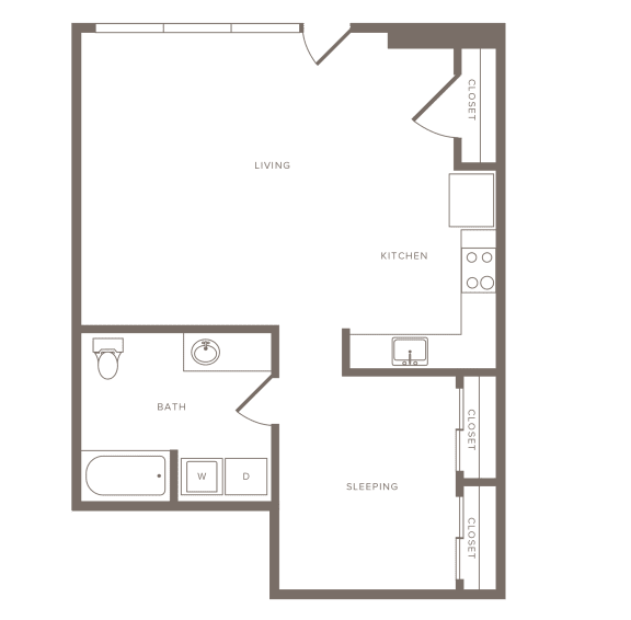 1 bedroom 1 bathroom D at Wilcox, Seattle, 98107