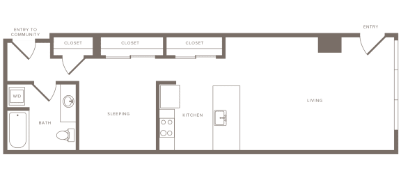 1 bedroom 1 bathroom E at Wilcox, Seattle, Washington