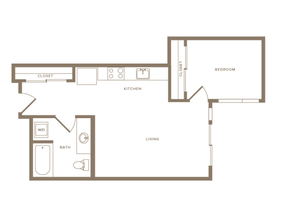 1 bedroom 1 bath floor plan I 1 bedroom 1 bath floor plan I at Wilcox, Seattle, 98107