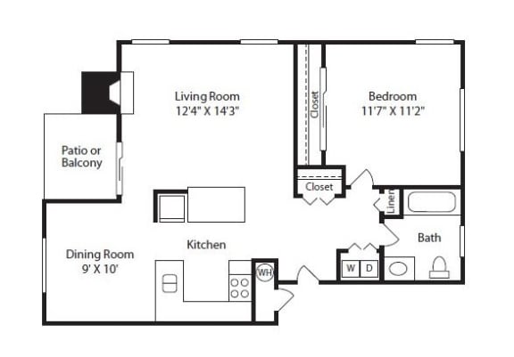 Nickel Creek Apartments in Lynwood, Washington A1 Floor Plan