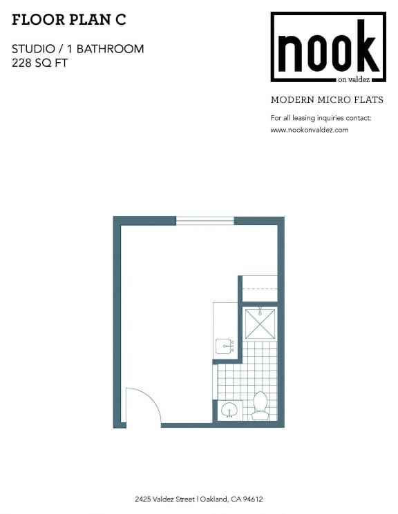 floor plan of a studio apartment