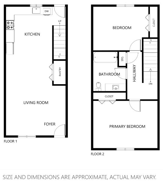 a floor plan of a small house with a kitchen and a living room