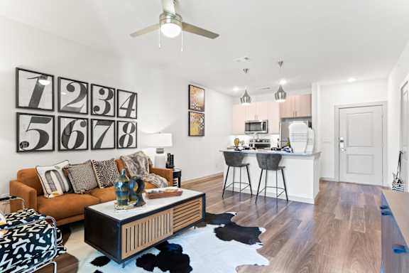 Northside at the Woodlands Apartments in Garland, Texas Model Living Room