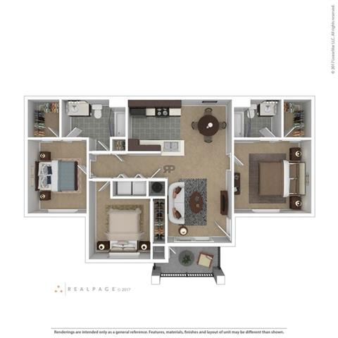 Three bedroom Floor Plan