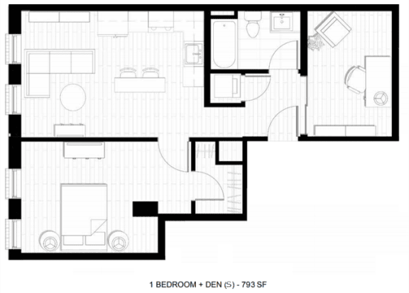 O2 1 Bedroom 1 Bathroom with Den S