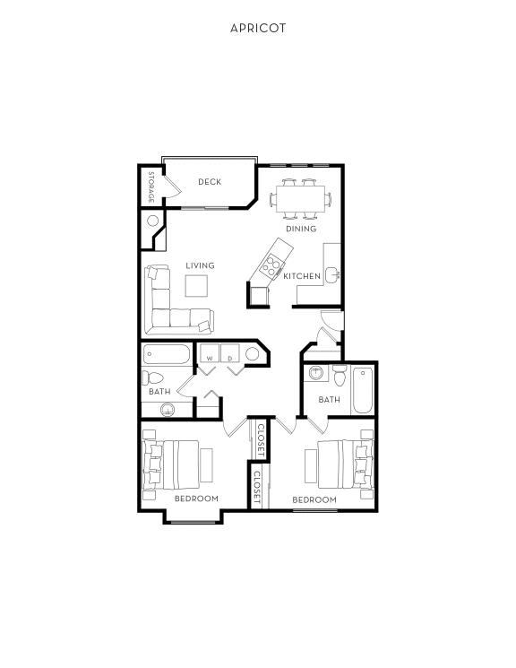 Orchard Ridge Apartments Apricot Renovated Floor Plan