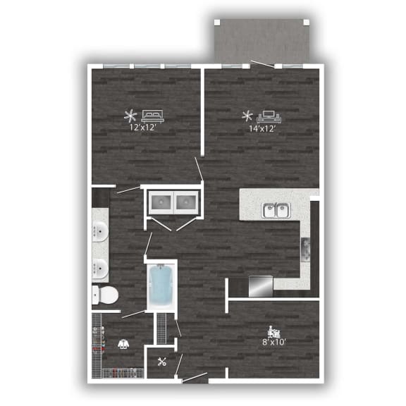 a floor plan of a room with a black