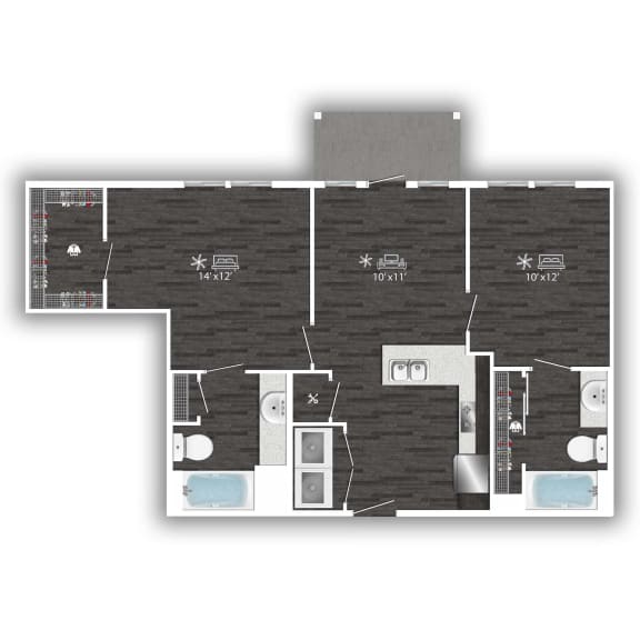 a floor plan of a room with a black