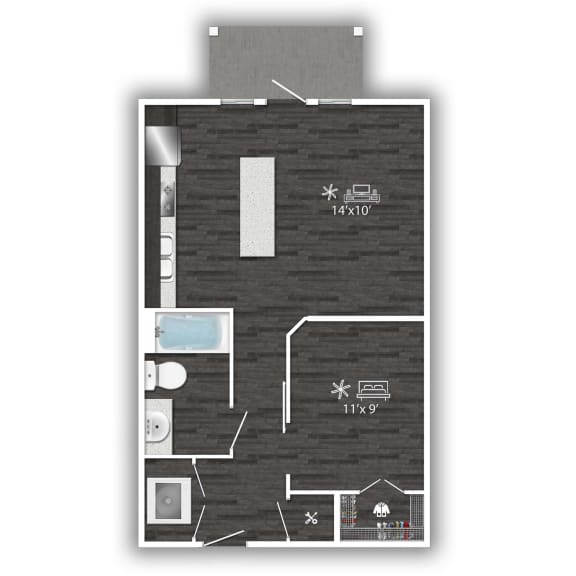 a floor plan of a room with a wood