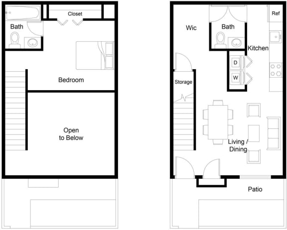 a floor plan of a house with a bedroom and a living room