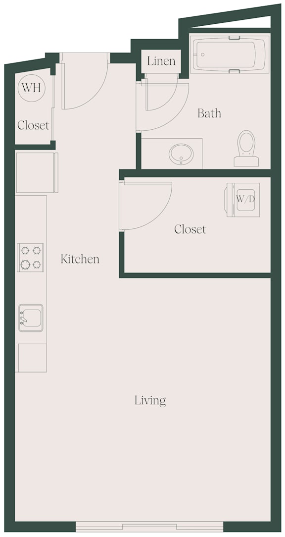 Studio_03 at Cru at Willows Apartments Apartments, Redmond, WA, 98052