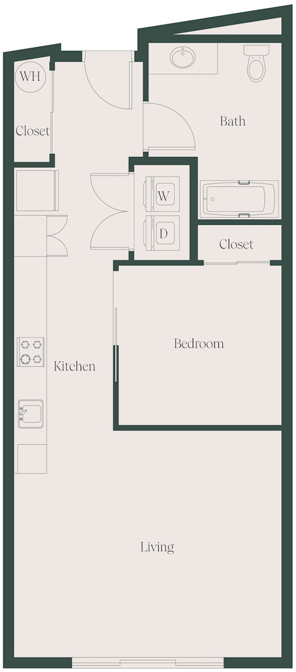 1Bed1Bath_C at Cru at Willows Apartments Apartments, Redmond, Washington, 98052