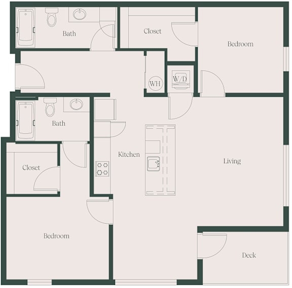 2Bed2Bath_A at Cru at Willows Apartments, Redmond, Washington