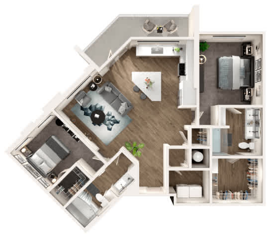Skye Suwanee Town Center Apartments in Suwanee, Georgia Two Bedroom Floor Plan