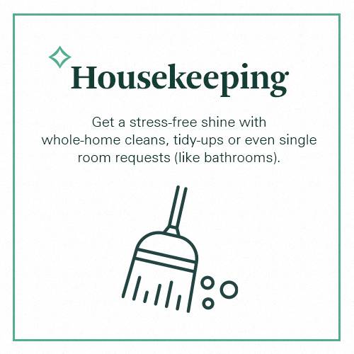 A brochure about housekeeping services that can help reduce stress.