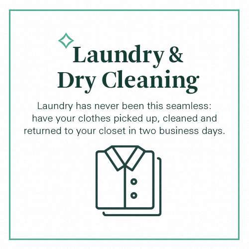 A poster advertising a laundry and dry cleaning service that promises quick service.