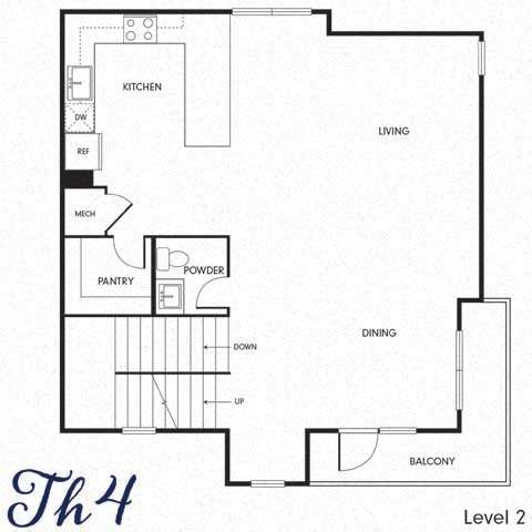 the 414 floor plan of a small house with a bathroom and a closet