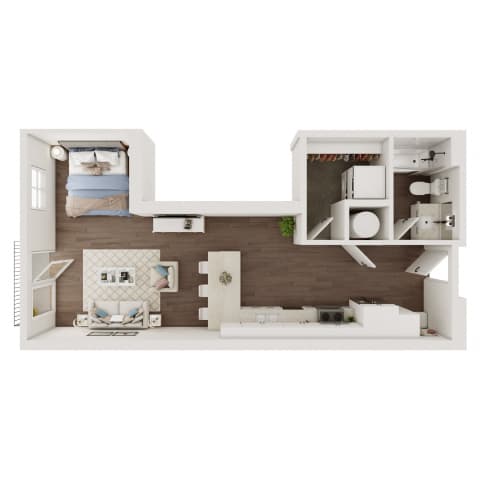 A white and brown living room with a couch and a chair.