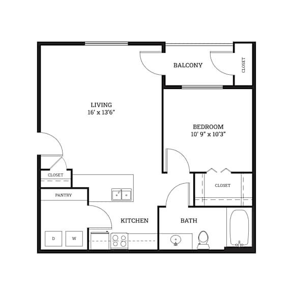 Parkside Apartments Aspen 2D Floor Plan