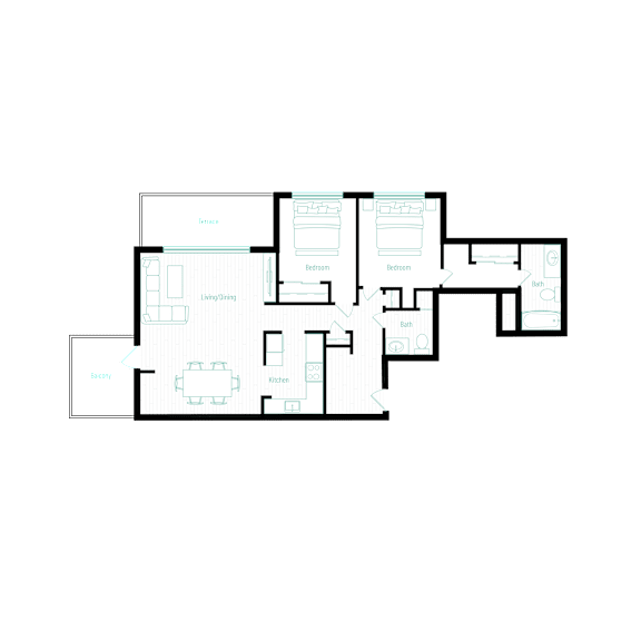 A floor plan of a house with a garage and a separate studio.