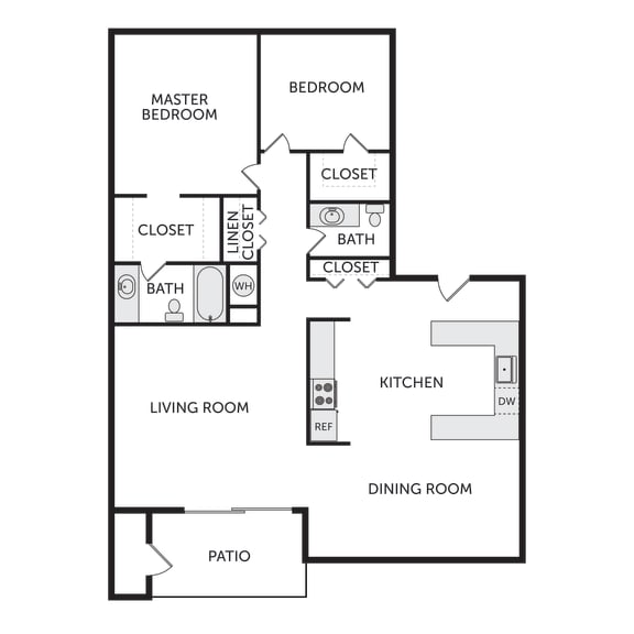 Phoenix Manor Seville Two Bedroom Two Bathroom Floor Plan