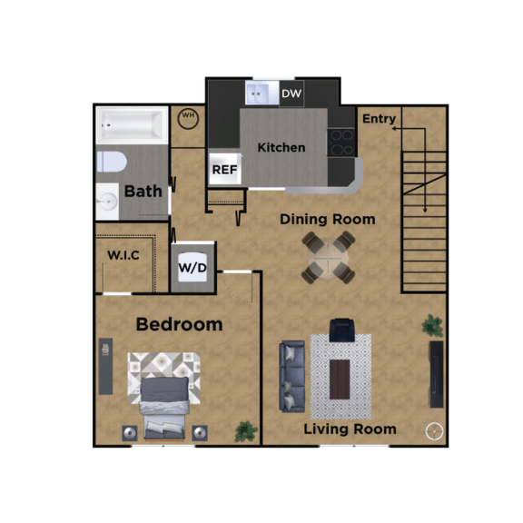 Pioneer Meadows One Bedroom One Bathroom A Floor Plan