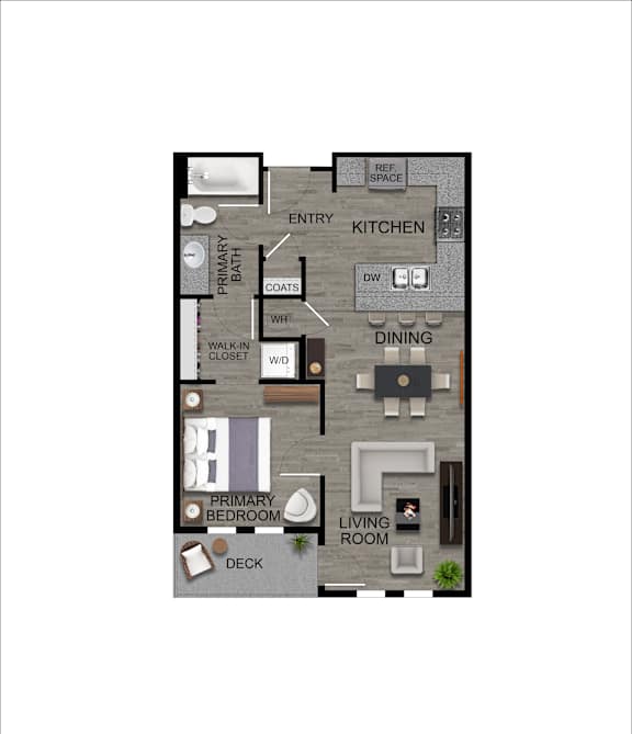 A floor plan of a house with a living room, dining room, kitchen, and bedrooms.